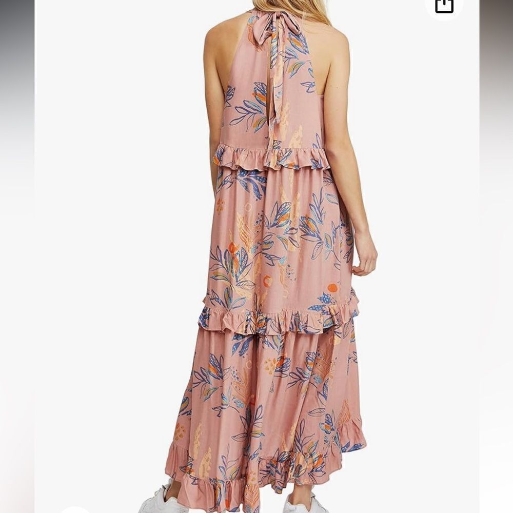 Free People Anita Ruffle Maxi Dress in Desert Rose M - Picture 2 of 9